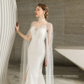 Latest Simple Lace Sleeveless wedding dress mermaid bridal gown